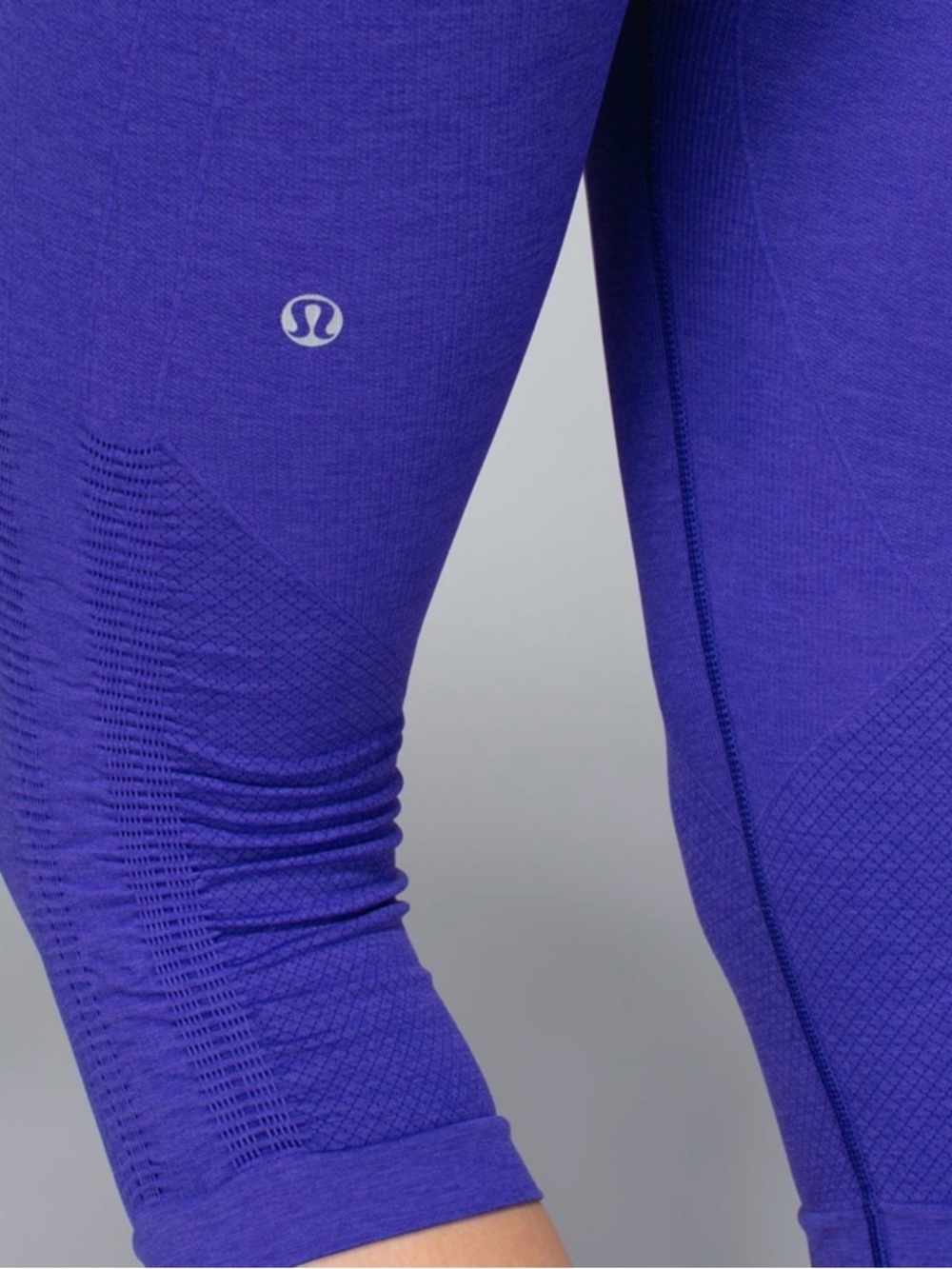 Lululemon In The Flow Crop II Seamless Yoga Pants Purple Ruched Size 6